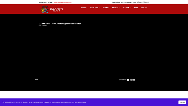 Screenshot of the King Edward Vi Sheldon Heath Endowment Fund website