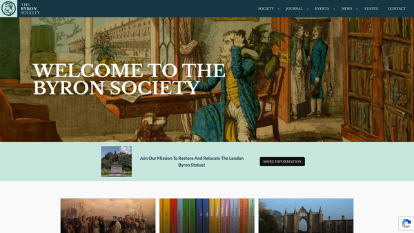 Screenshot of the The Byron Society website