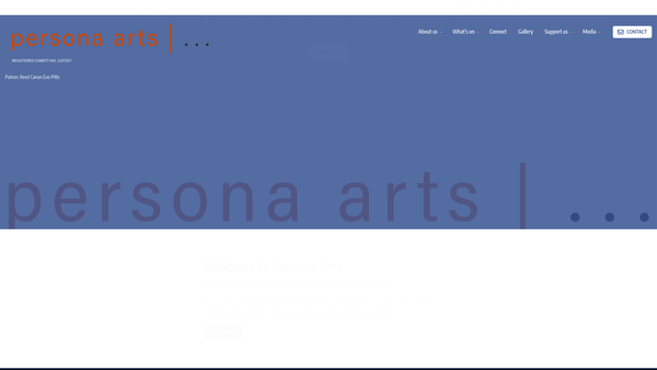 Screenshot of the Persona Arts website