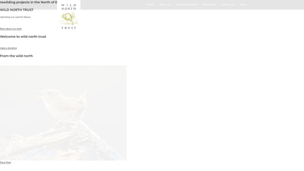 Screenshot of the Wild North Trust website