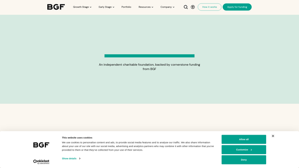 Screenshot of the Bgf Foundation website