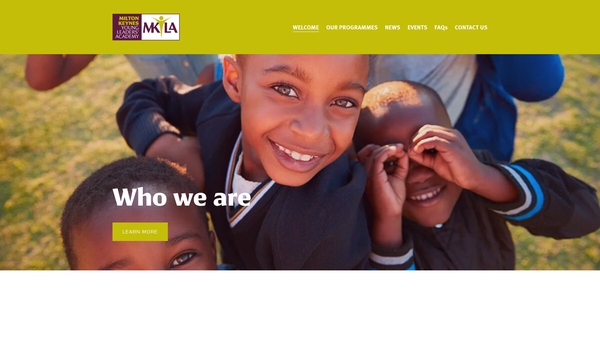Screenshot of the Milton Keynes Young Leaders' Academy website