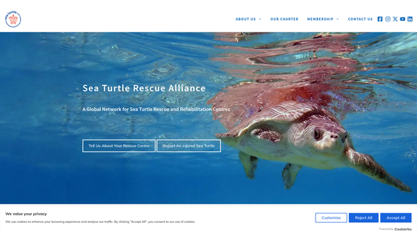 Screenshot of the Sea Turtle Rescue Alliance website