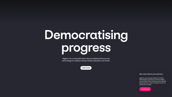 Screenshot of the Algbra X website