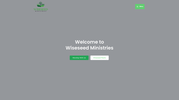 Screenshot of the Wiseseed Ministries website