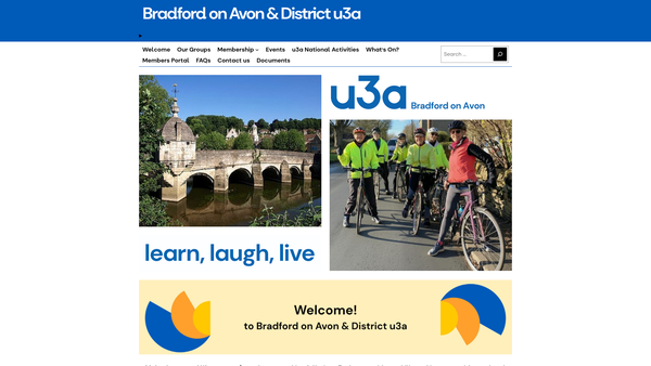 Screenshot of the Bradford On Avon And District U3A website