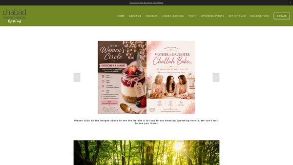 Screenshot of the Chabad Lubavitch Of Epping website