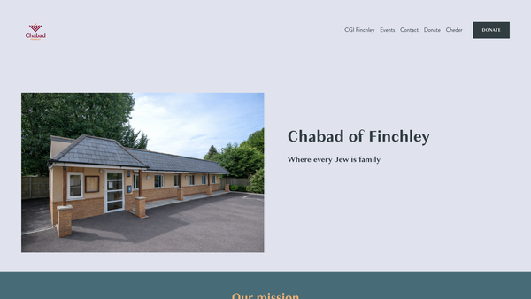 Screenshot of the Chabad Of Finchley website