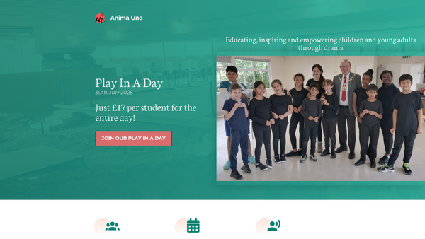 Screenshot of the Anima Una website