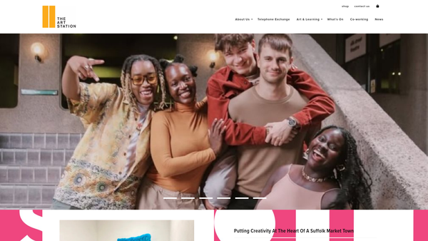 Screenshot of the Saxmundham Art Station website