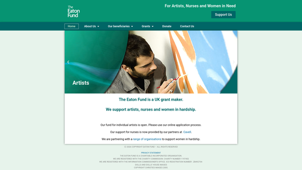 Screenshot of the The Eaton Fund website