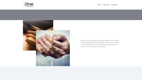 Screenshot of the Agape Christian Fellowship Manchester website