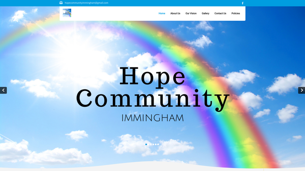 Screenshot of the Hope Community Immingham CIO website