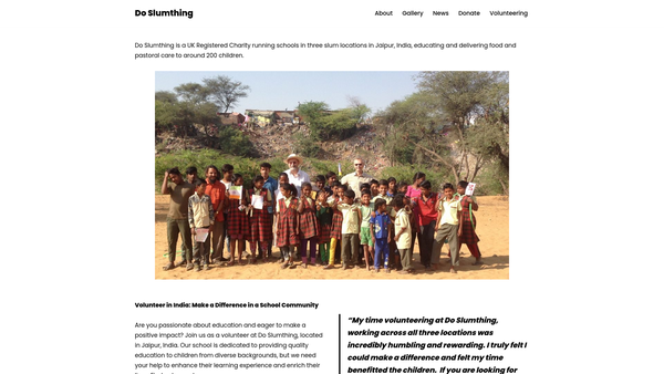 Screenshot of the Do Slumthing website