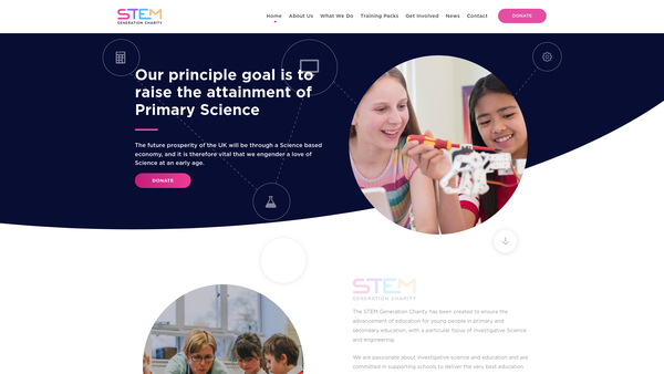 Screenshot of the The Stem Generation Charity website