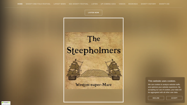 Screenshot of the The Steepholmers Shanty Band website