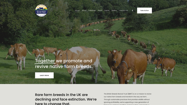 Screenshot of the British Breeds Revival Trust website