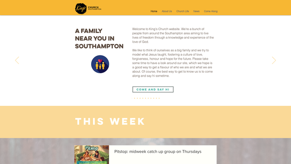 Screenshot of the Kings Church Southampton website