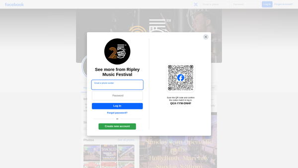 Screenshot of the Ripley Music Festival website