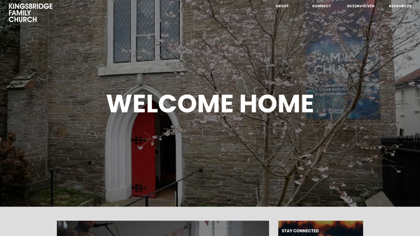 Screenshot of the Kingsbridge Family Church website