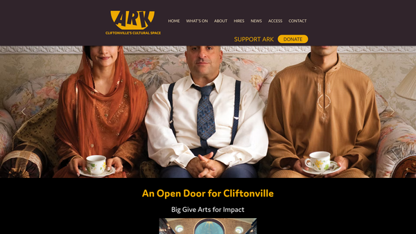 Screenshot of the Cliftonville Cultural Space website
