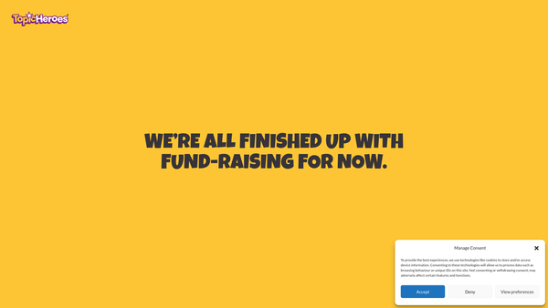 Screenshot of the Topic Heroes website