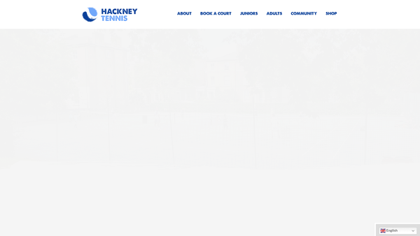 Screenshot of the Hackney Tennis website