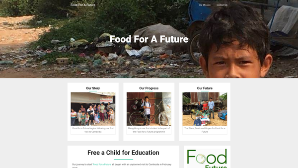 Screenshot of the Food For A Future website