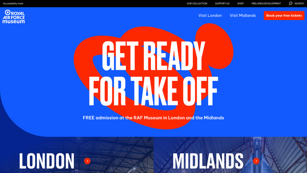 Screenshot of the Royal Air Force Museum website