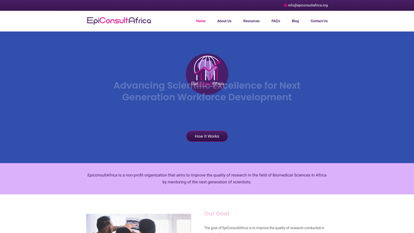 Screenshot of the Epiconsultafrica website