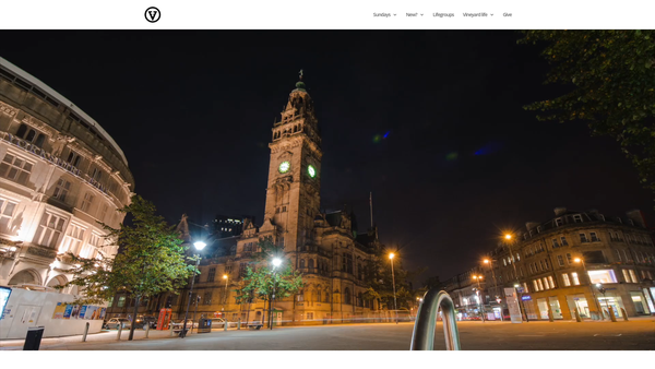Screenshot of the Sheffield Vineyard website