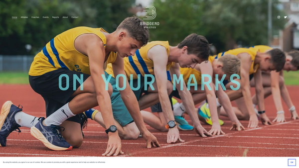 Screenshot of the Bridgend Athletic Club website