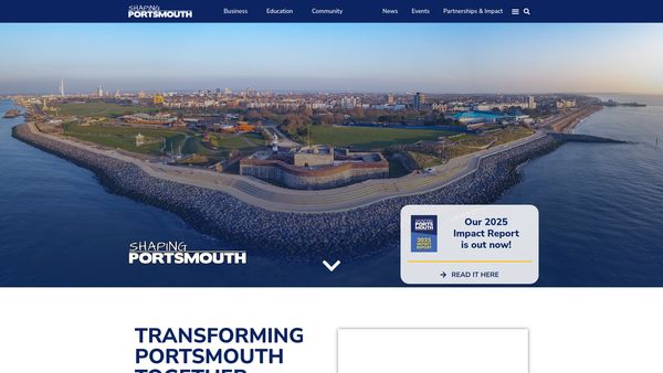 Screenshot of the Shaping Portsmouth Foundation website