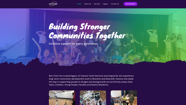 Screenshot of the Vysions website