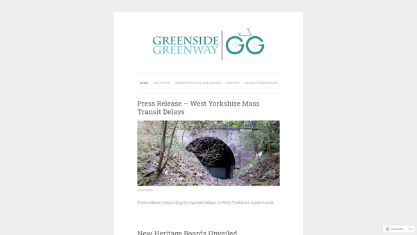 Screenshot of the Greenside Greenway website