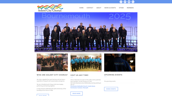 Screenshot of the Portsmouth And District Barbershop Harmony Club website