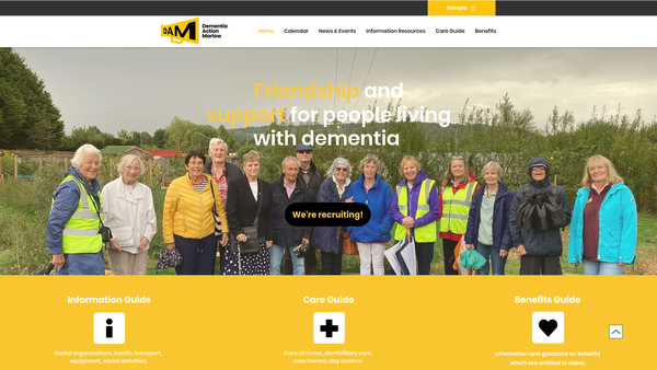 Screenshot of the Dementia Action Marlow website