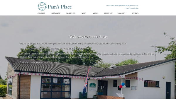 Screenshot of the Thaxted Day Centre website