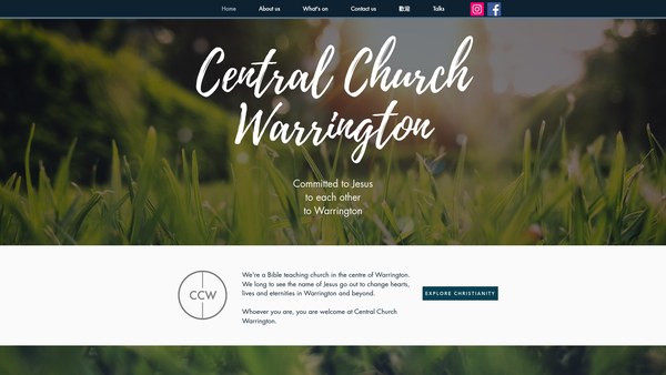 Screenshot of the Central Church Warrington website