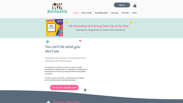 Screenshot of the Romodels website
