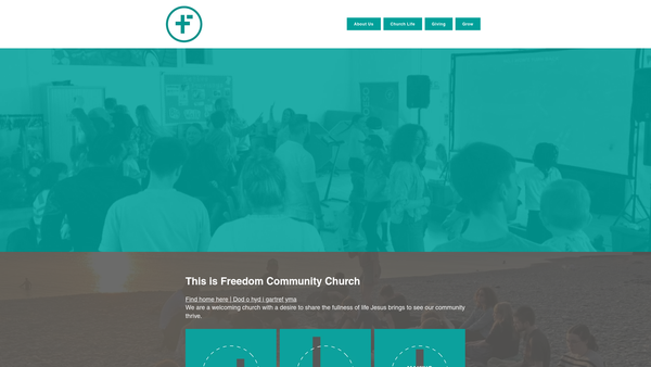 Screenshot of the Freedom Church (Ceredigion) website