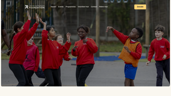 Screenshot of the Jason Robinson Foundation website