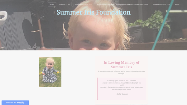 Screenshot of the Summer Iris Foundation website