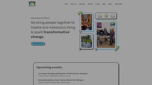 Screenshot of the Climate Action Hub Telford website