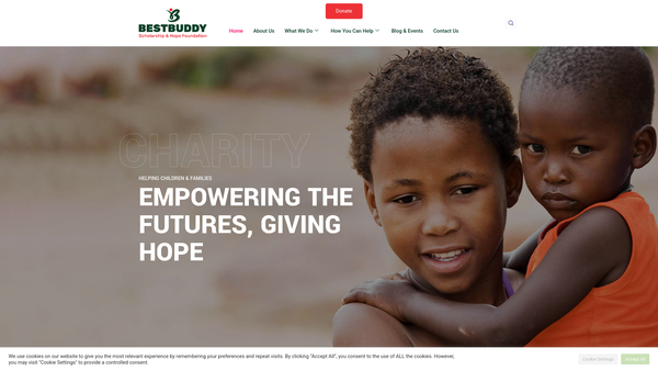 Screenshot of the Bestbuddy Scholarship & Hope Foundation website