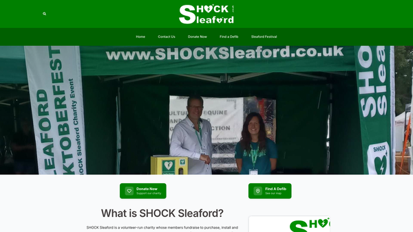 Screenshot of the Shock Sleaford website
