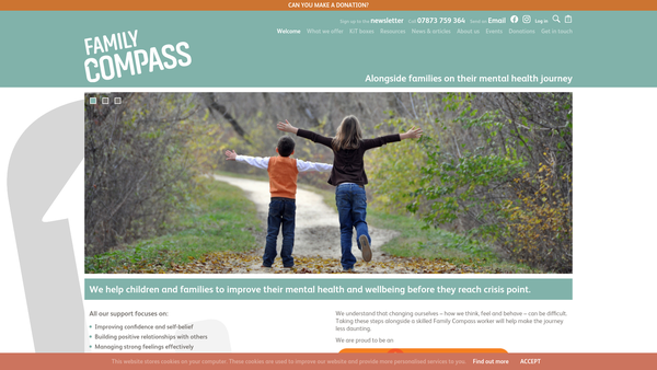 Screenshot of the Family Compass website