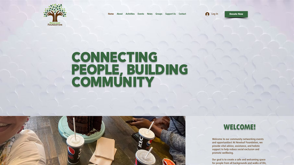 Screenshot of the Newleaf Foundation website