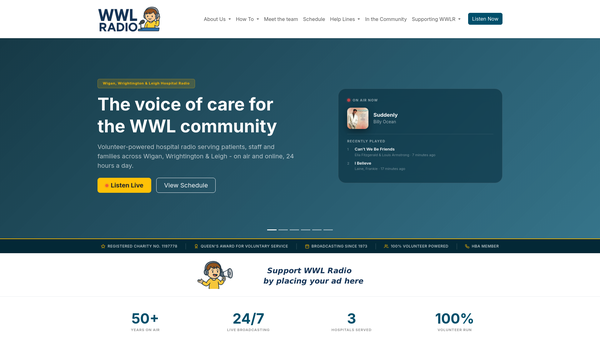 Screenshot of the Wwl Radio website