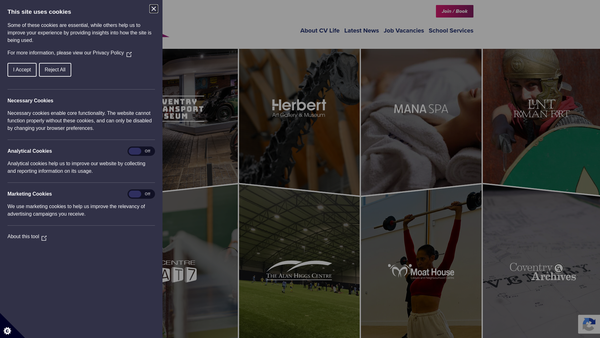 Screenshot of the Cv Life website